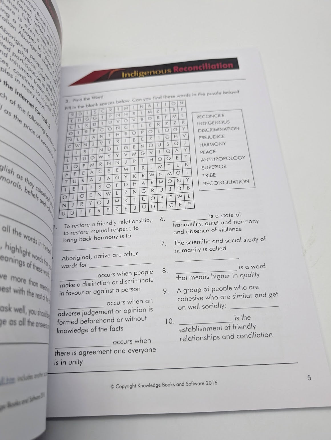 Indigenous Reconciliation by Margaret Watts 2013 Paperback Education Guide