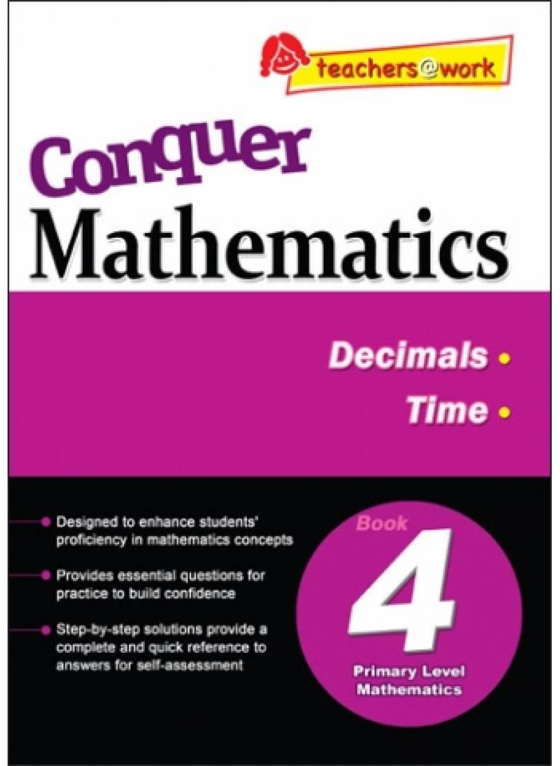 2 x Conquer Mathematics Books 4 Decimals, Time + Factors, Multiples, Fraction