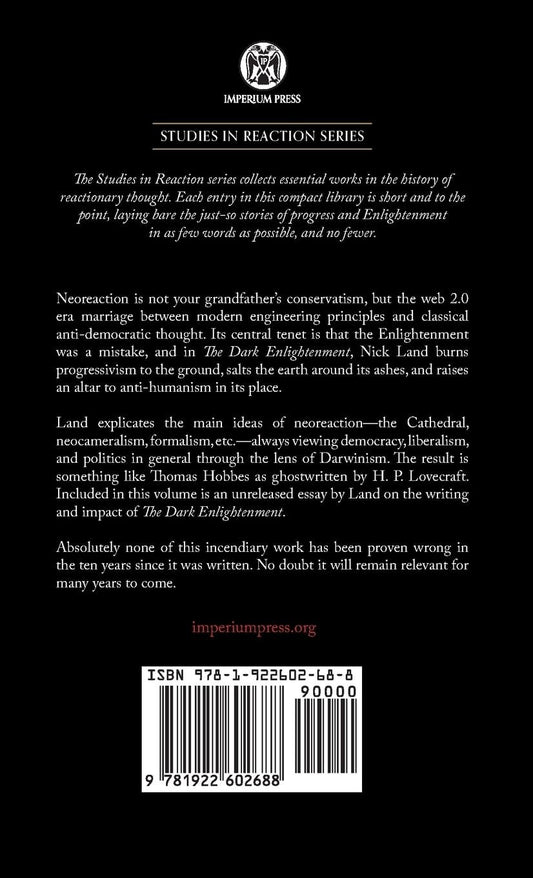 Dark Enlightenment by Nick Land - Philosophy Politics Essays