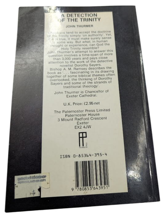 Detection of the Trinity by John Thurmer Trade Paperback 1986 Christian Theology