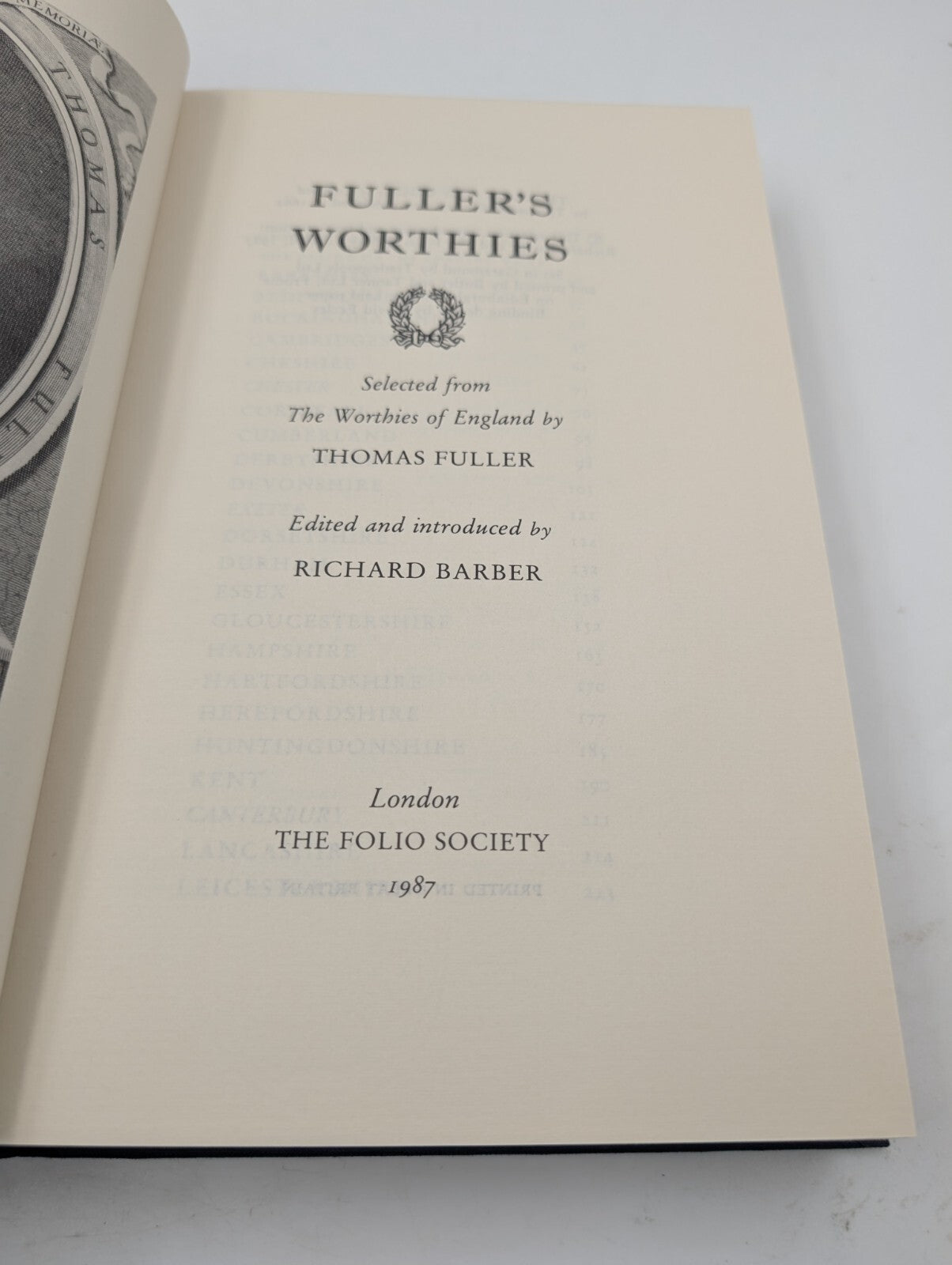 Fuller's Worthies Selected from Worthies of England Folio Society 1987 in case
