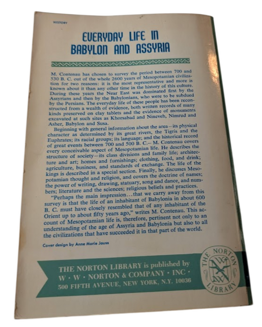 Everyday Life in Babylon and Assyria by Georges Contenau – actual book photo
