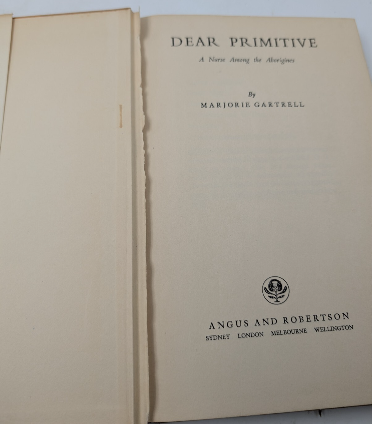 Dear primitive A Nurse Among The Aborigines by Marjorie Gartrell HC 1957