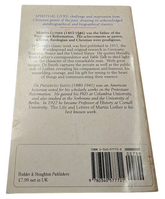 Life and Letters of Luther by Robert Backhouse & Richard G. Smith Paperback 1974