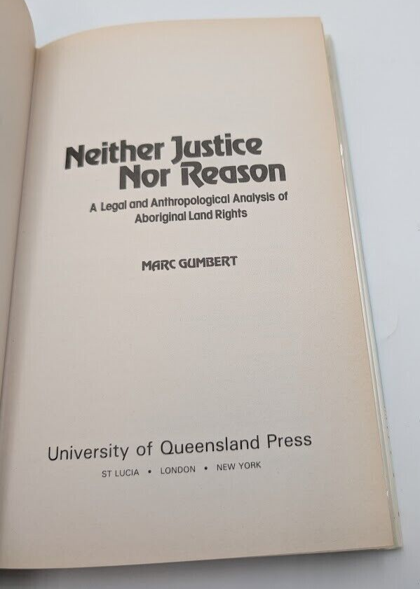 Neither Justice Nor Reason: A Legal & Anthropological Analysis of Aboriginal PB