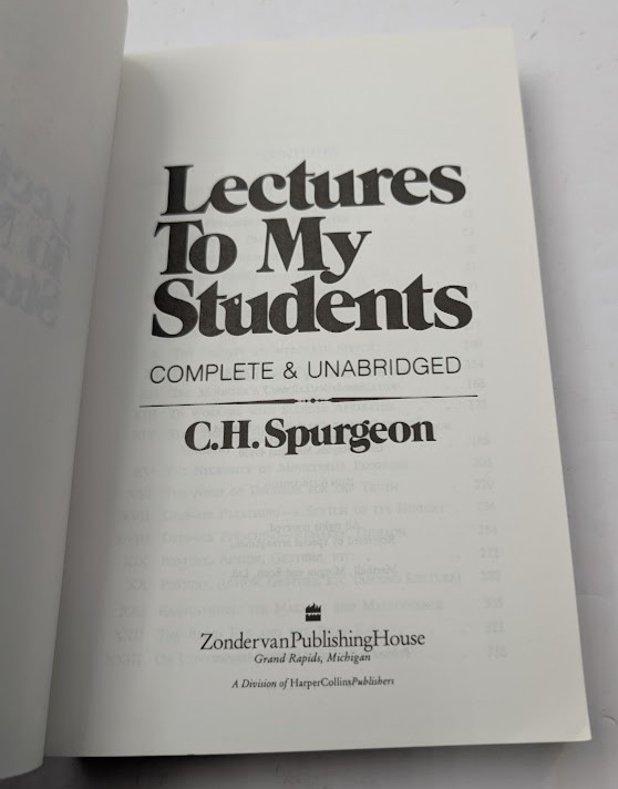 Lectures to My Students by Charles Spurgeon Trade Paperback 1979 Christian