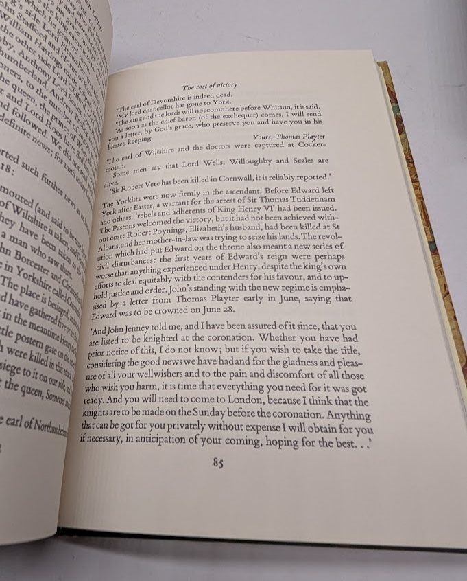 The Pastons A Family In The Wars Of The Roses Folio Society HC 1981 Richard Barber w/ case