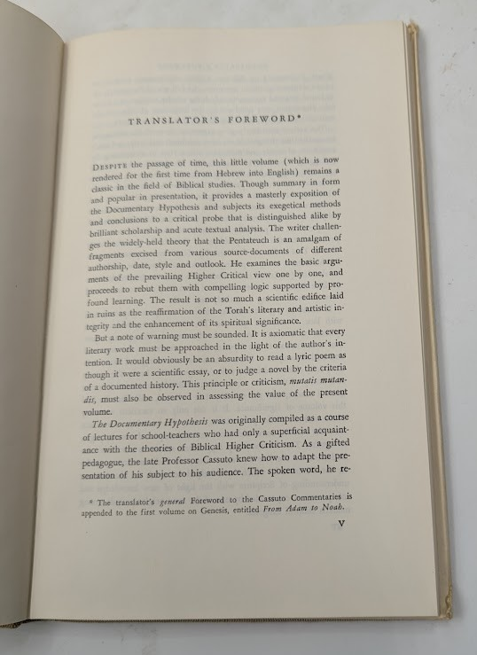 The Documentary Hypothesis: and the Composition of the Pentateuch Eight Lectures