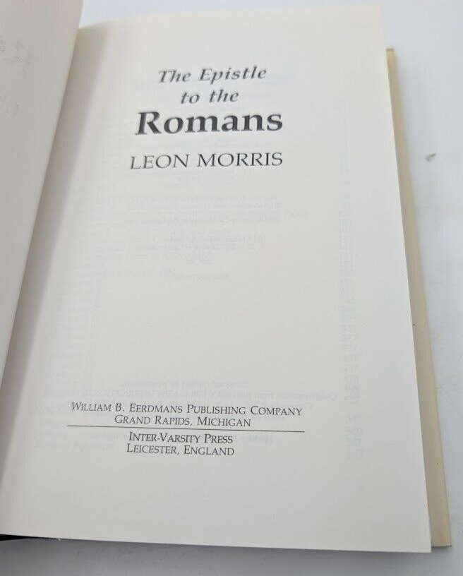 The Epistle To The Romans by Leon Morris Hardcover Christian Bible Concordances