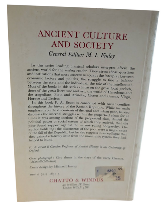 Social Conflicts in the Roman Republic by P. A. Brunt – actual book photo