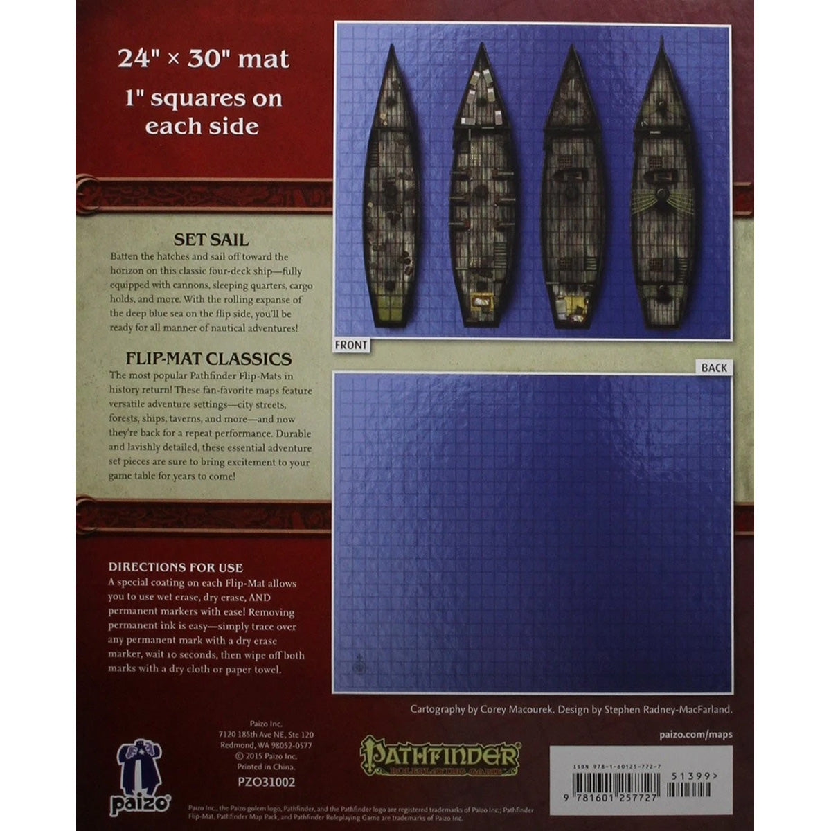 Pathfinder Flip Mat Classics Ship Corey Macourek Stephen Radney MacFarland 2015