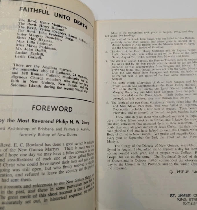 Faithful Unto Death- The Story of the New Guinea Martyrs