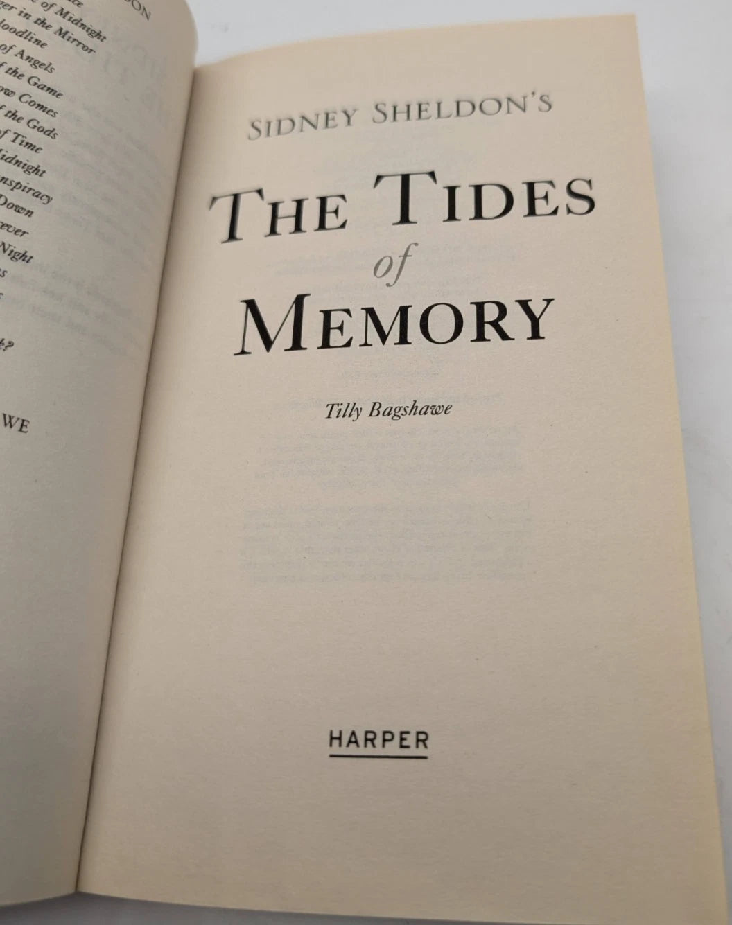 Sidney Sheldon's Tides of Memory by Tilly Bagshawe, copy photograph 7