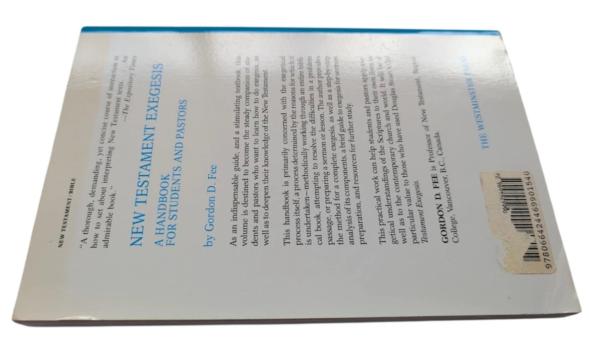 New Testament Exegesis: A Handbook for Students and Pastors Paperback 1983