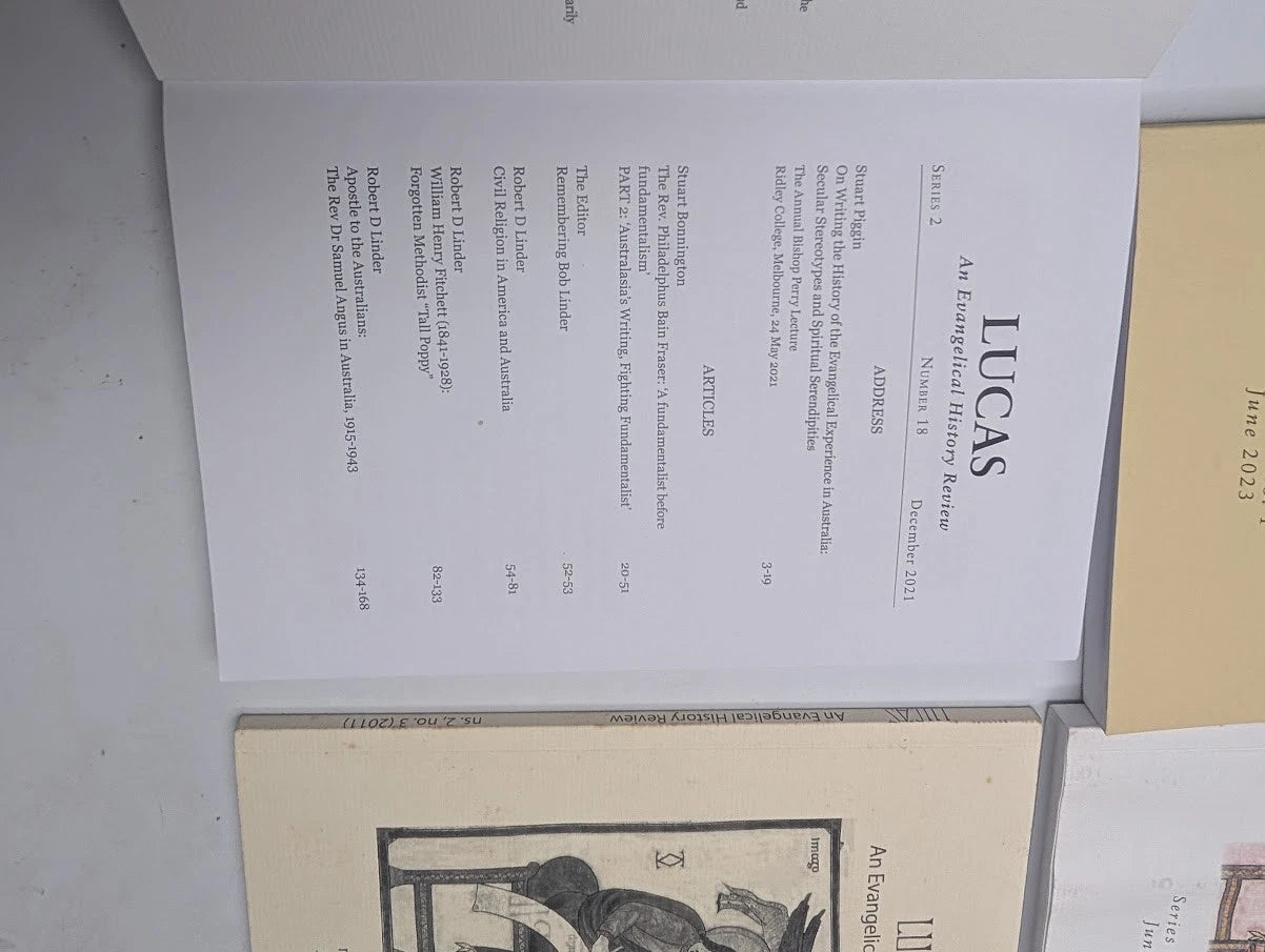 Lucas An Evangelical History Review - Back Issues 2023 2022 2021 2011