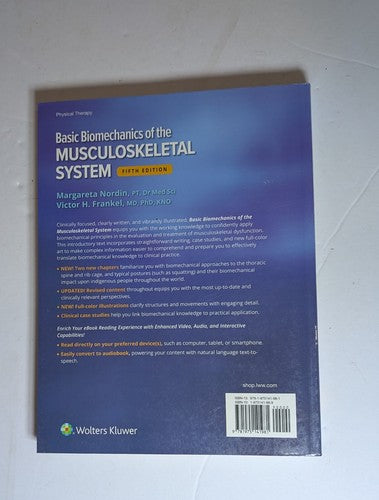 Basic Biomechanics Musculoskeletal System 5th  Nordin PB 2021 Medical Textbook