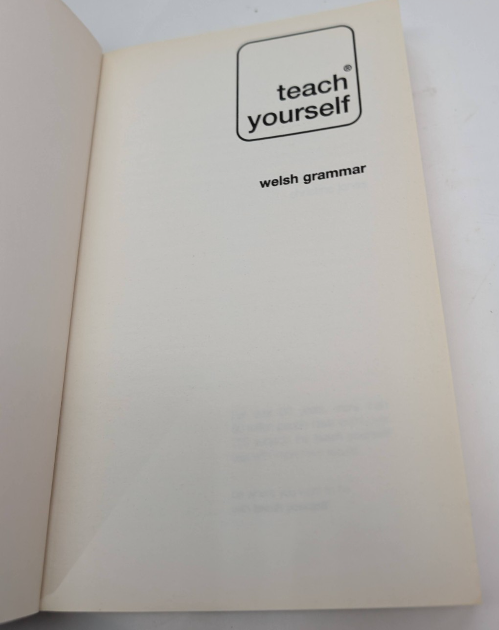 Teach Yourself Welsh Grammar Christine Jones 2007 Paperback Welsh Language