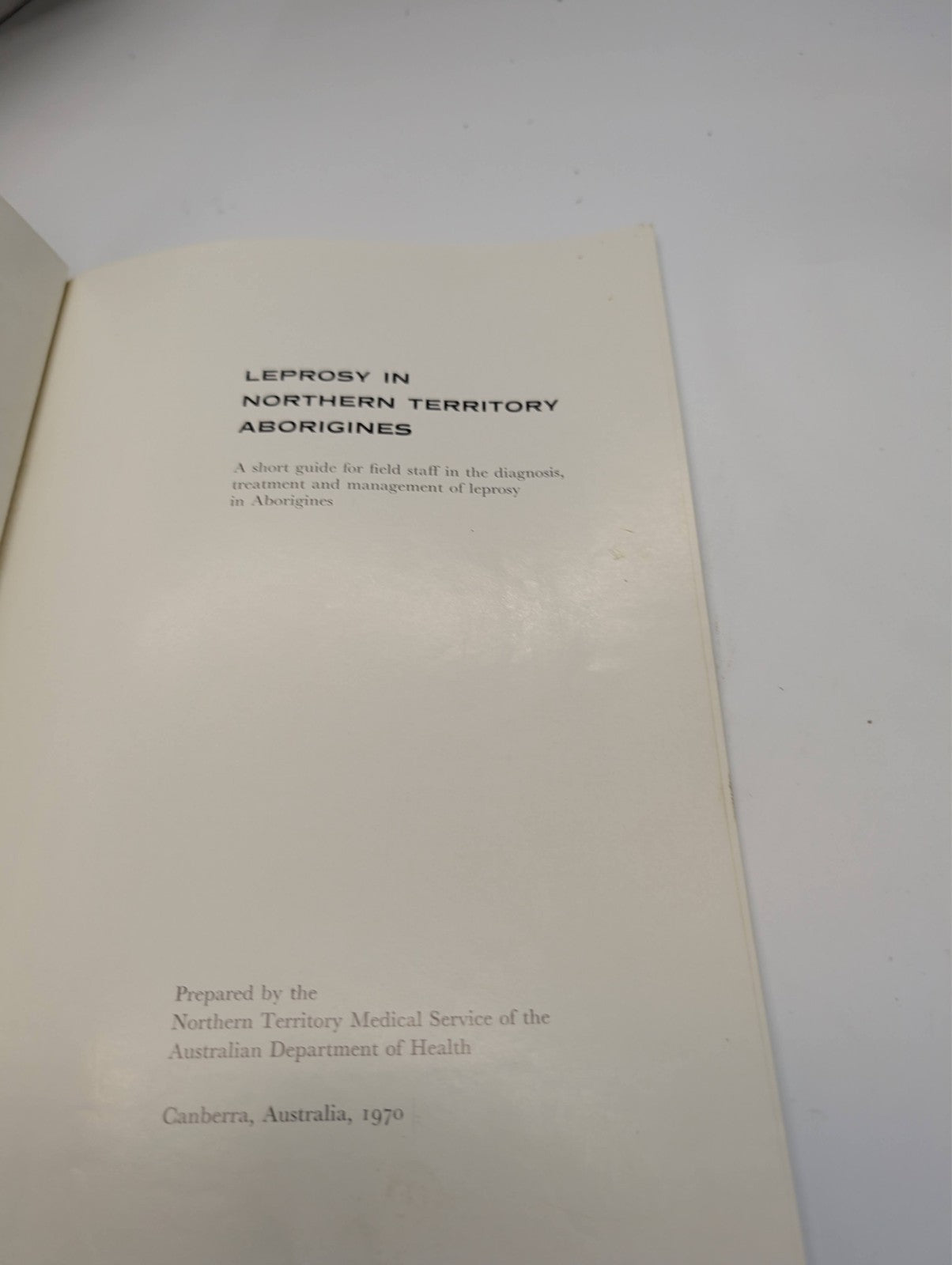 Leprosy in Northern Territory Aborigines 1970 work