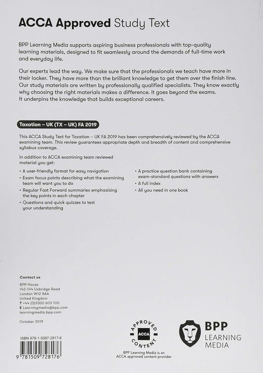 ACCA Taxation FA2019 UK Study Text