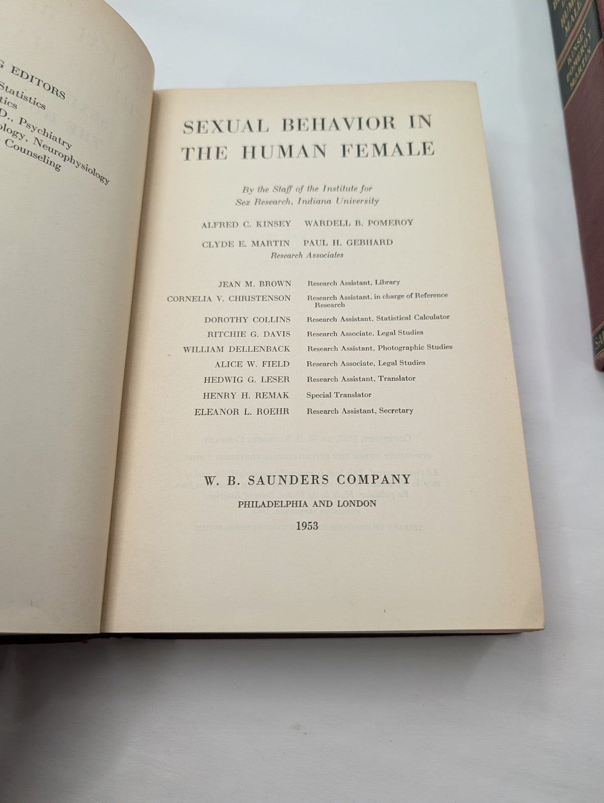 Kinsey Reports Sexual Behavior in the Human Male (1948) & Female (1953) 2 x  HCs