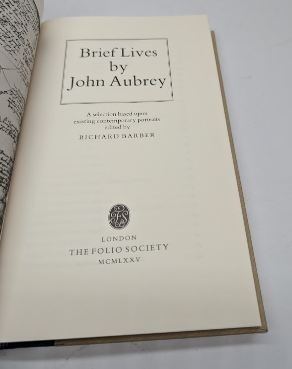 Brief Lives John Aubrey Folio Society -  British History