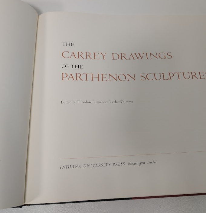 Carrey Drawings Parthenon Sculptures Diether Thimme HC 1971 Greek Art History