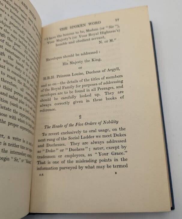 Style and Title Complete Guide Social Forms of Address by Ellen Countess of Desart 1925