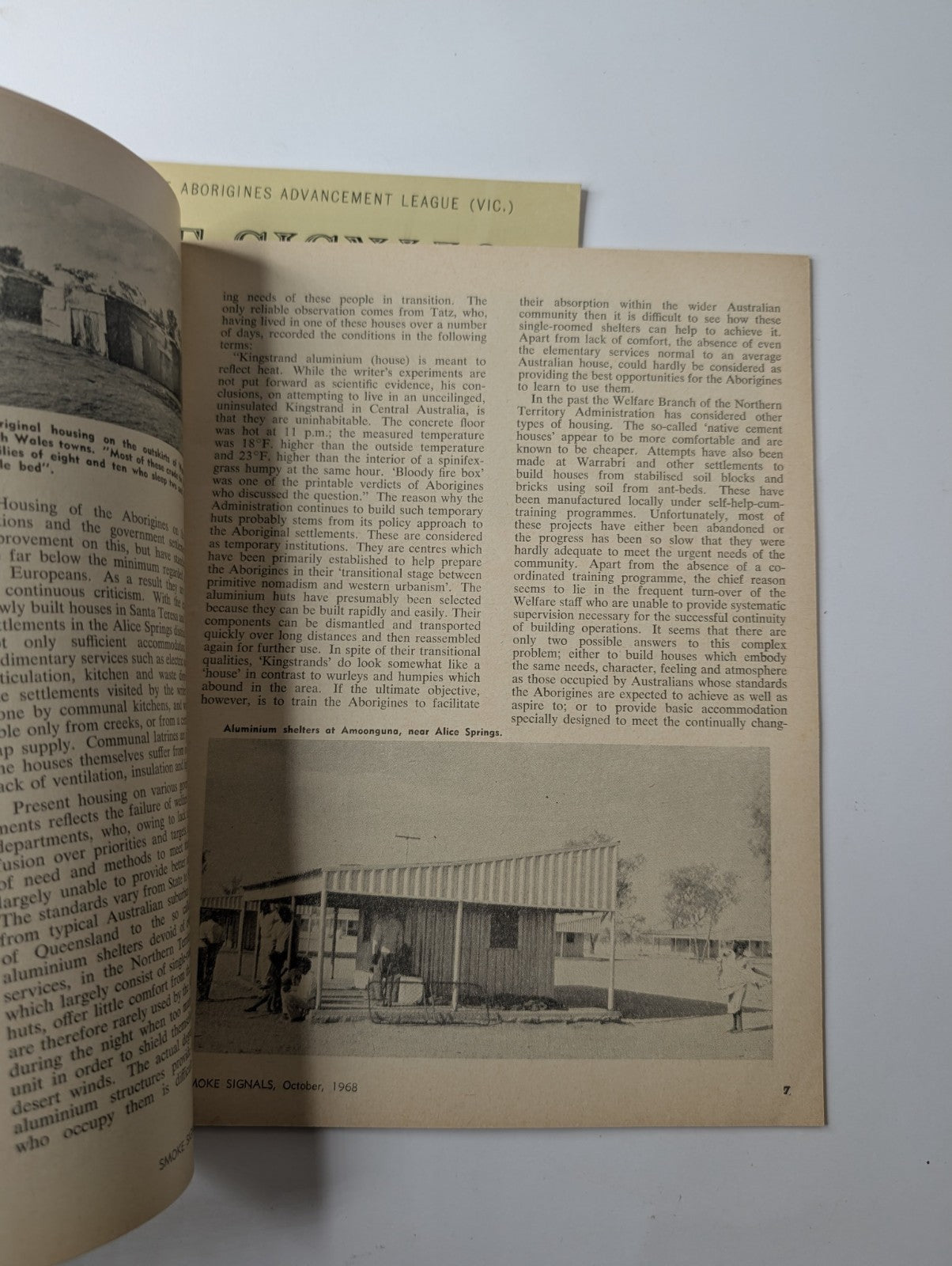 Smoke Signals Aborigines Advancement League 2 x vintage Journals PB 1960s