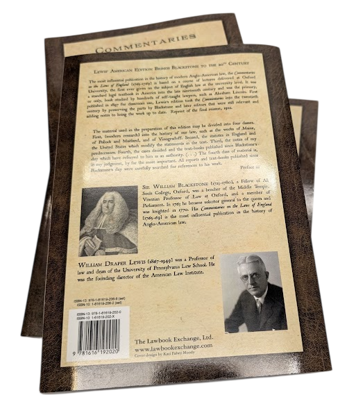 Blackstone's Commentaries on The Laws of England 4 x Paperbacks