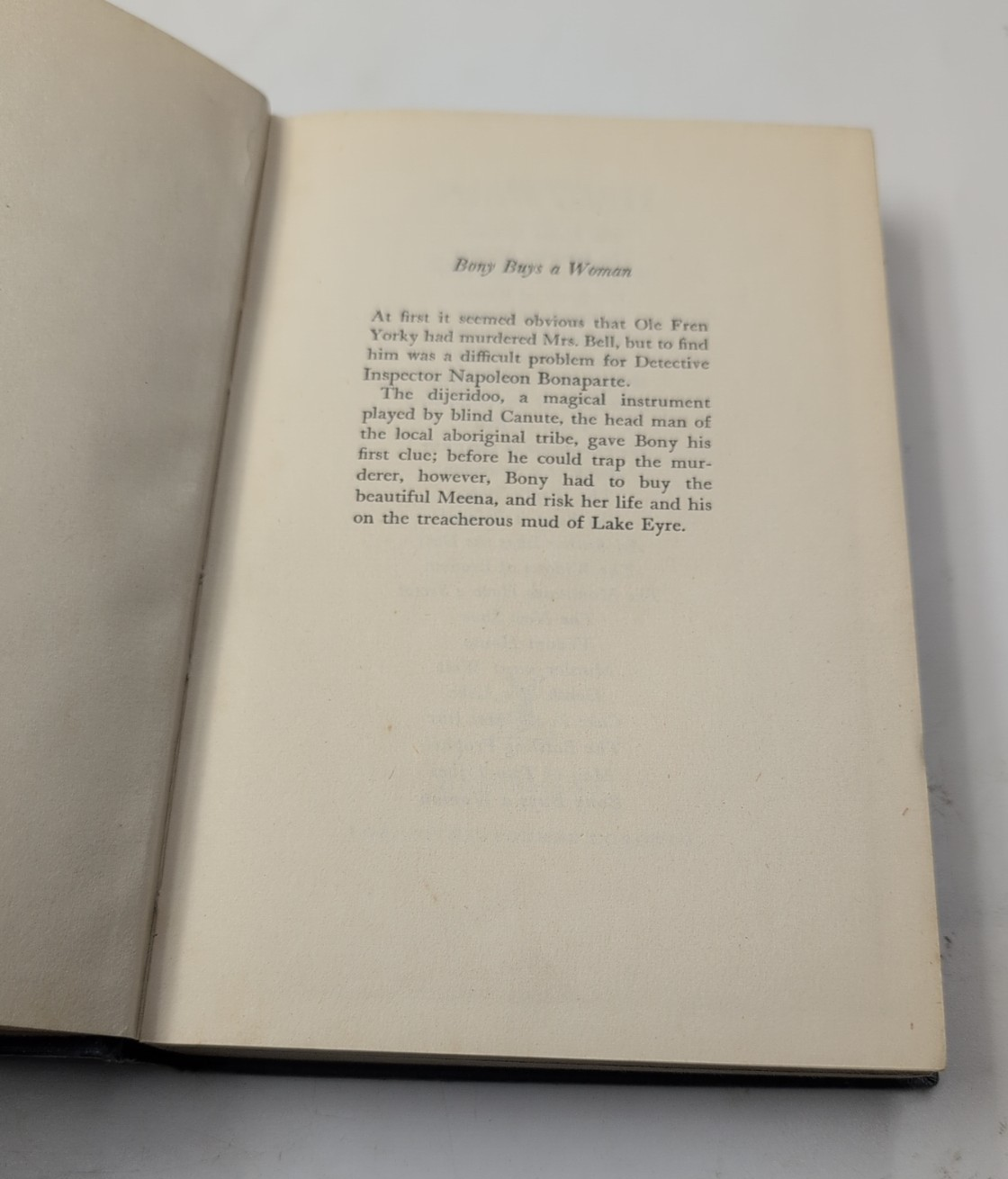 Bony Buys A Woman by Arthur Upfield (Hardcover, 1967) Heinemann, London