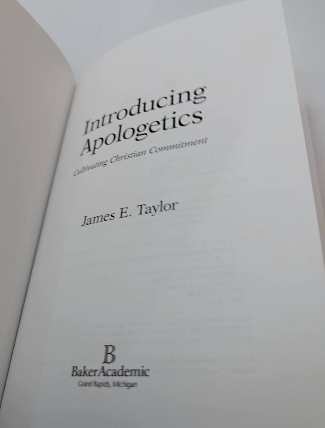 Introducing Apologetics by James E Taylor