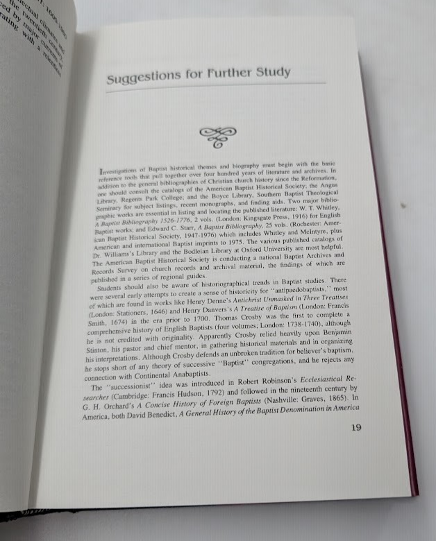 Baptist Life and Thought 1600-1980
