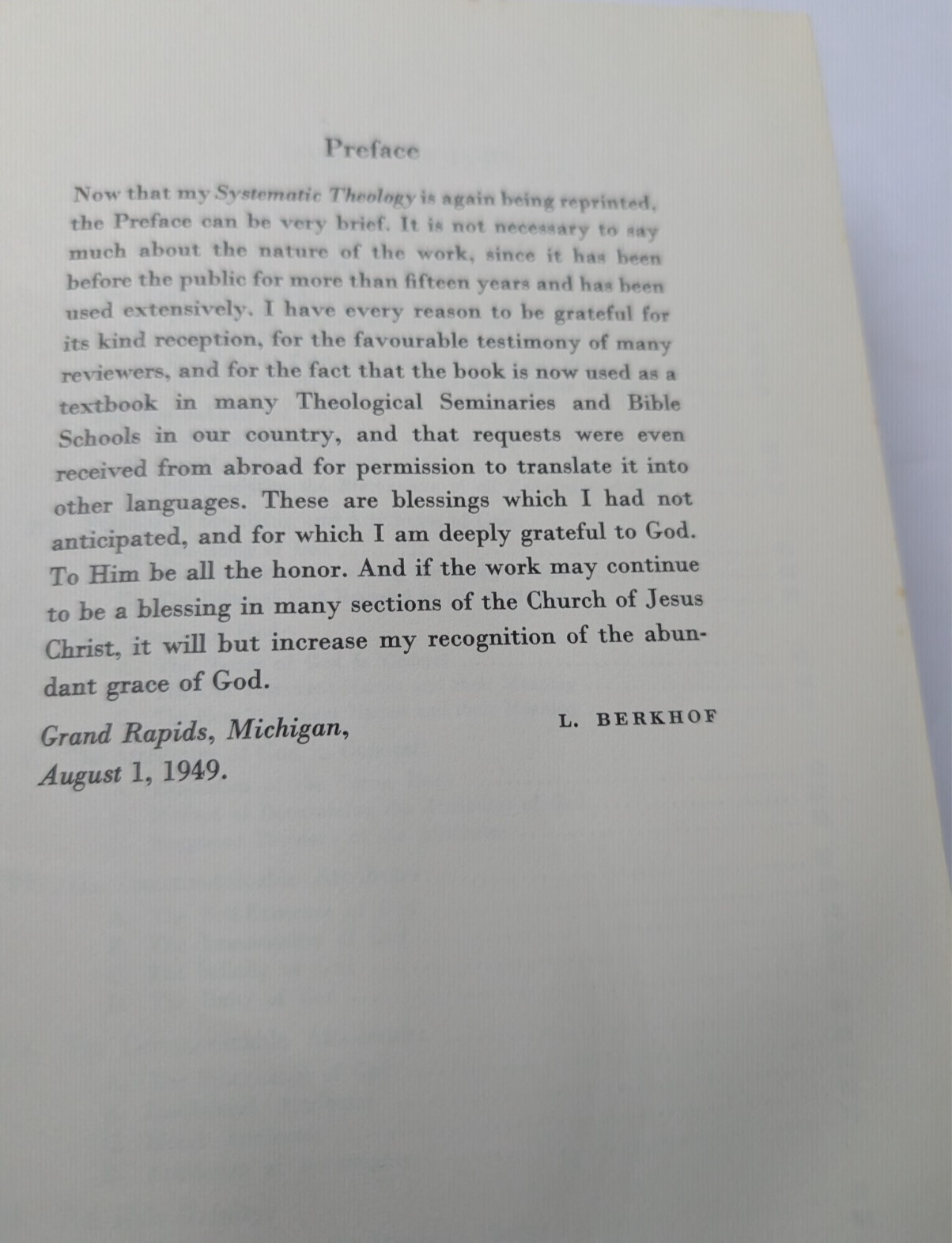 Systematic Theology by Louis Berkhof (Hardcover, 1959) Christian Theology