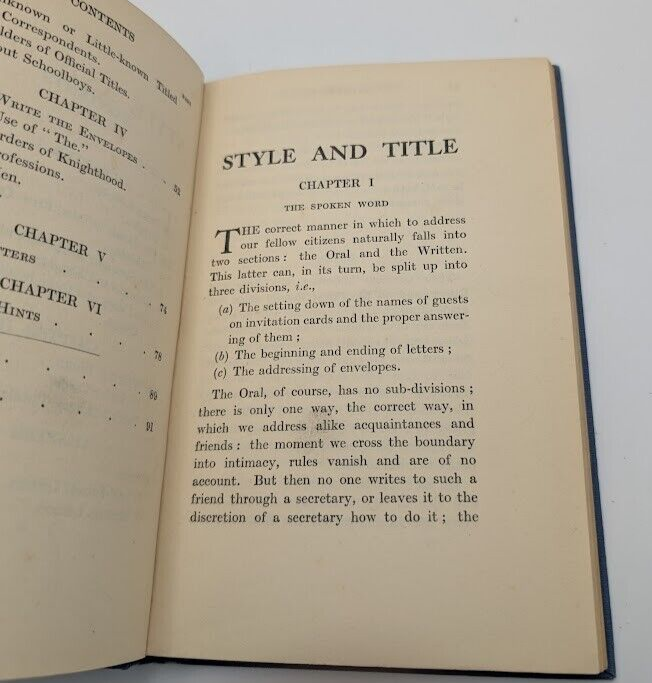 Style and Title Complete Guide Social Forms of Address by Ellen Countess of Desart 1925