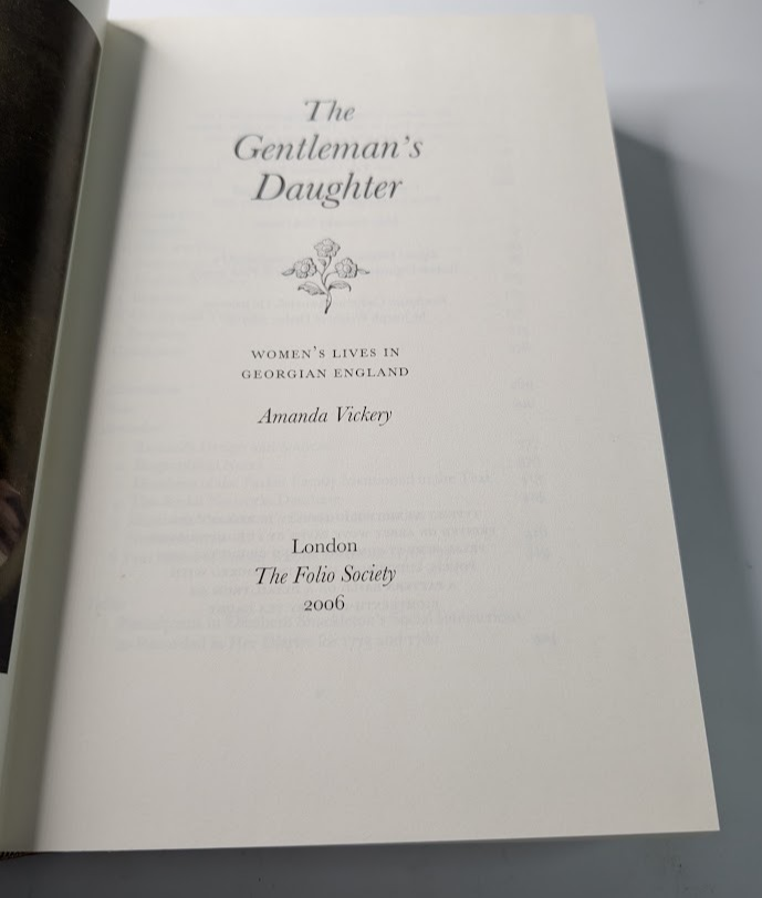 The Gentlemans Daughter by Amanda Vickery Folio Society