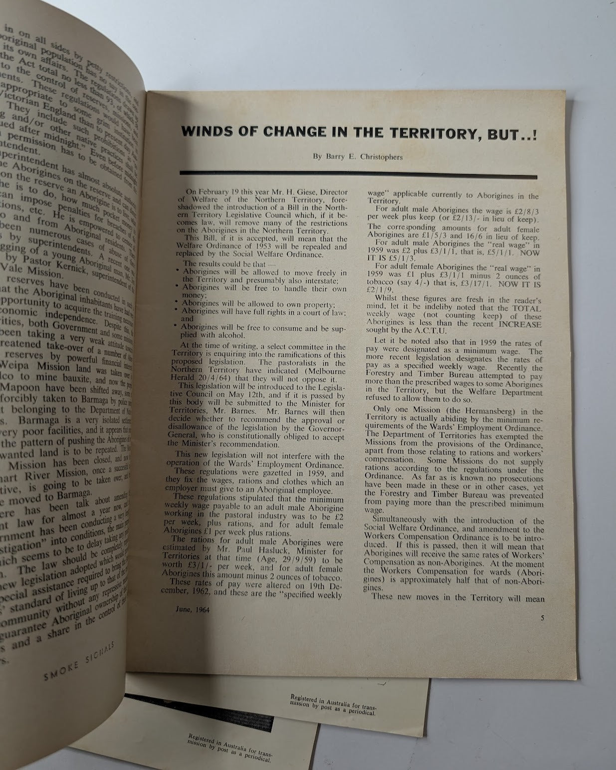 Smoke Signals Aborigines Advancement League 3 x vintage Journals PB 1960s