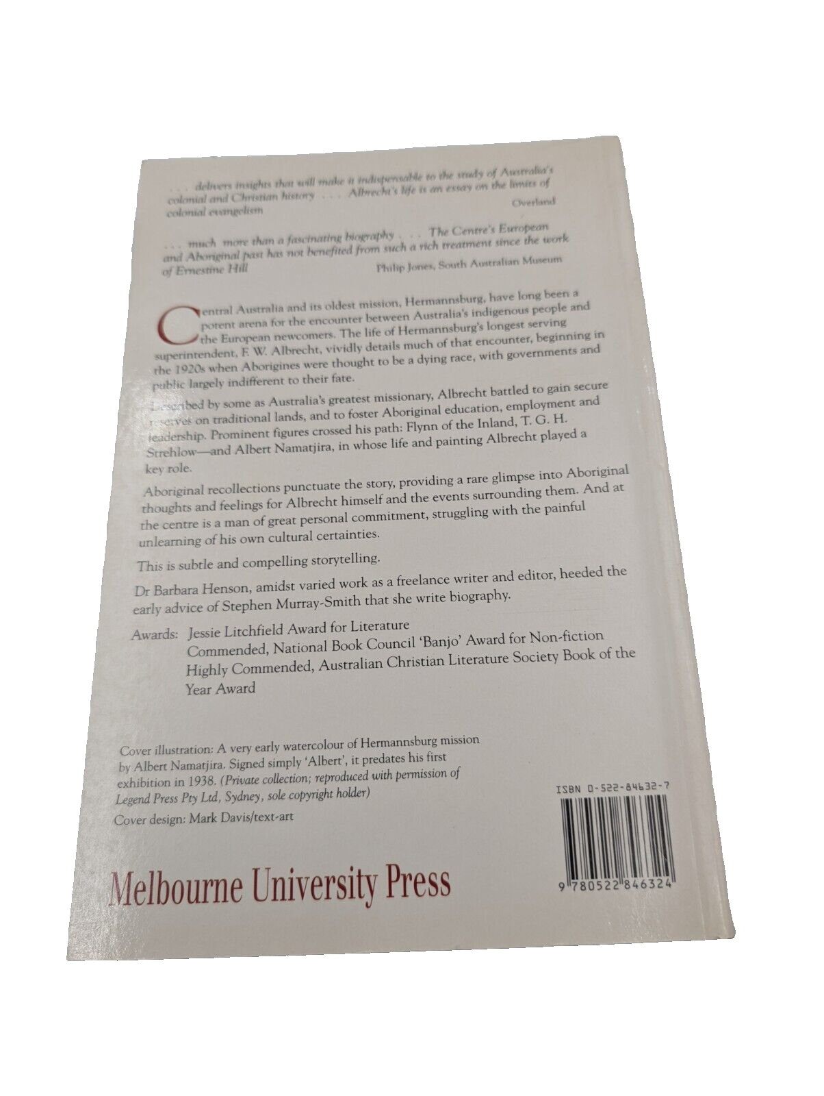 A Straight-Out Man F.W. Albrecht Central Australian Aborigines