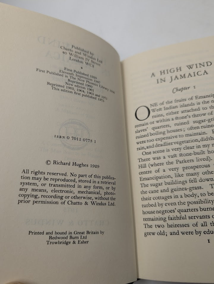 A High Wind in Jamaica   (Hardcover, 1975) Contemporary Lit