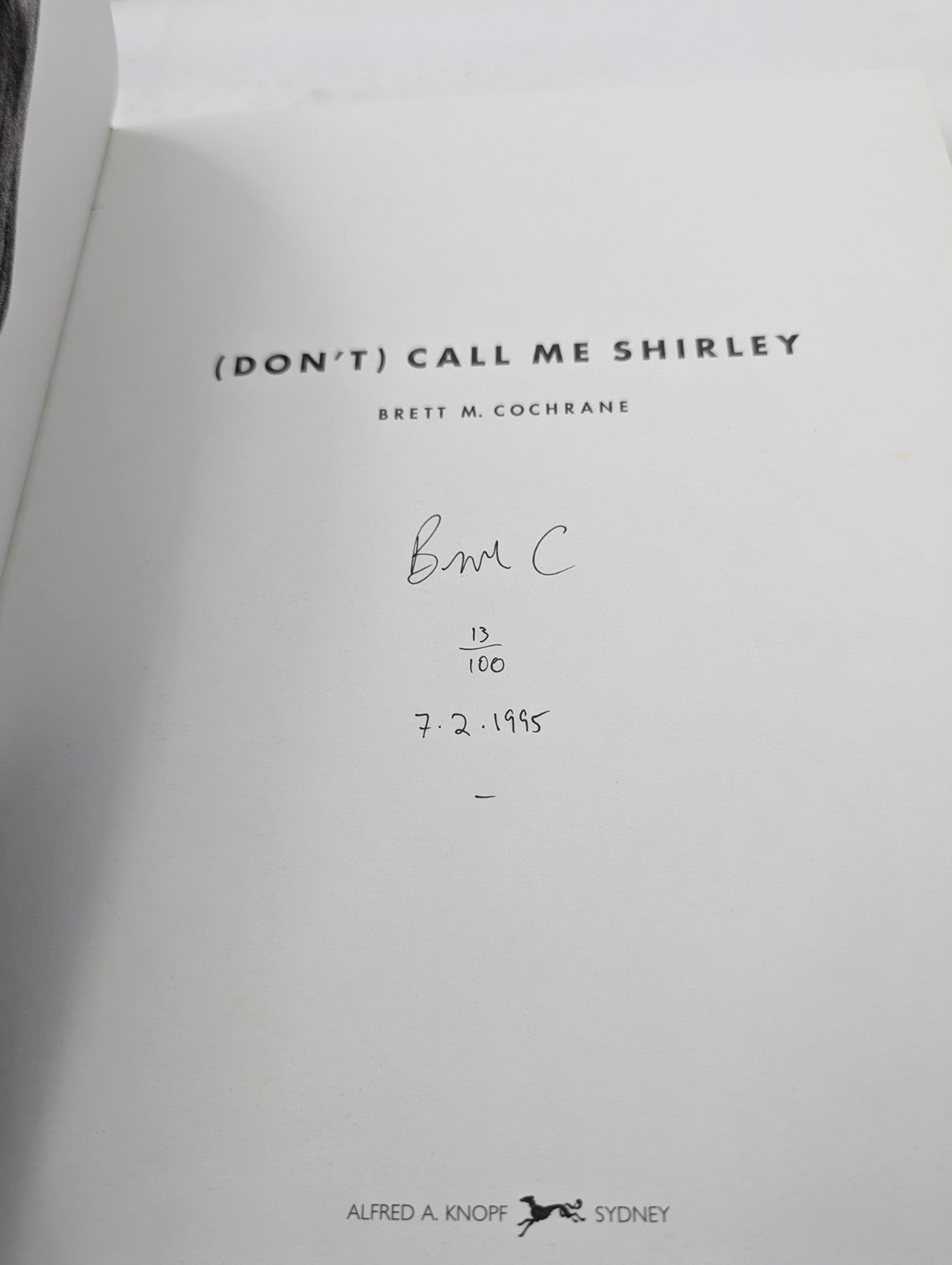 Don't Call Me Shirley Brett M Cochrane 1995 SIGNED numbered Mardi Gras