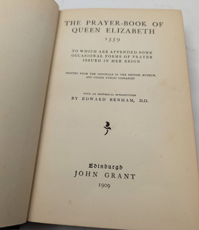 Prayer-Book of Queen Elizabeth 1559 Occasional Forms