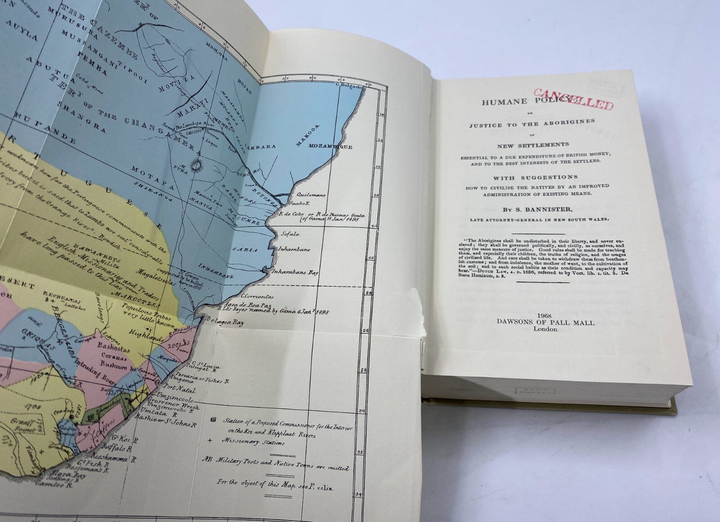 Humane Policy Or Justice to the Aborigines of New Settlements 1968 printing