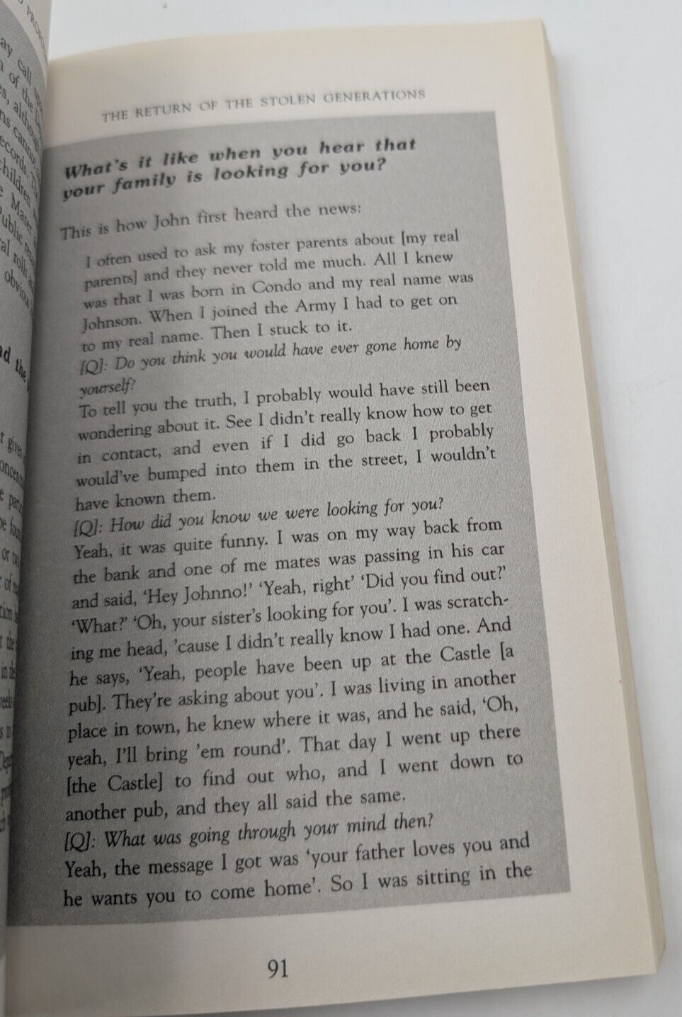 A Rape of the Soul So Profound: The return of the Stolen Generation