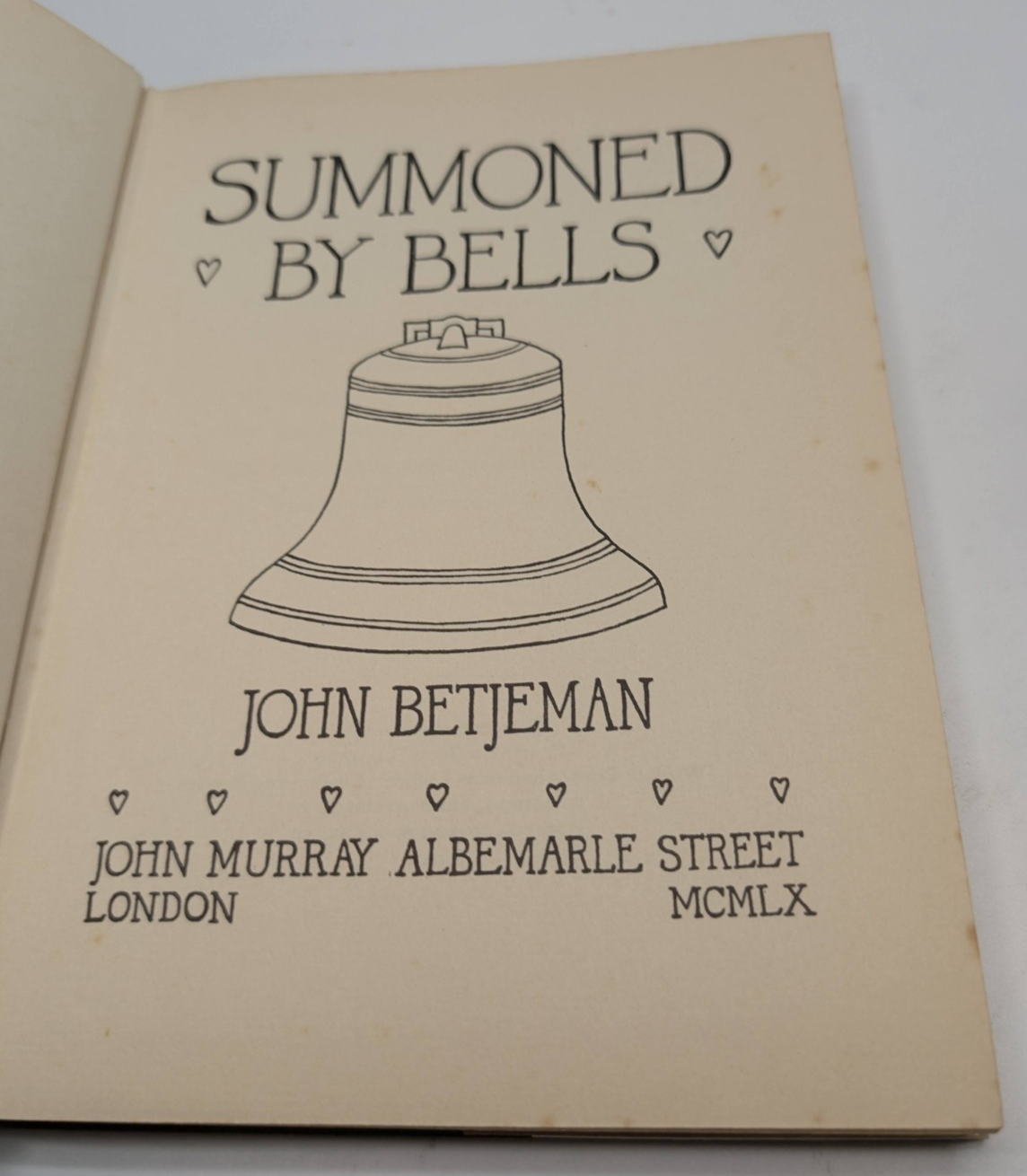 Summoned by Bells by John Betjeman 1960 Hardcover Poetry Memoir