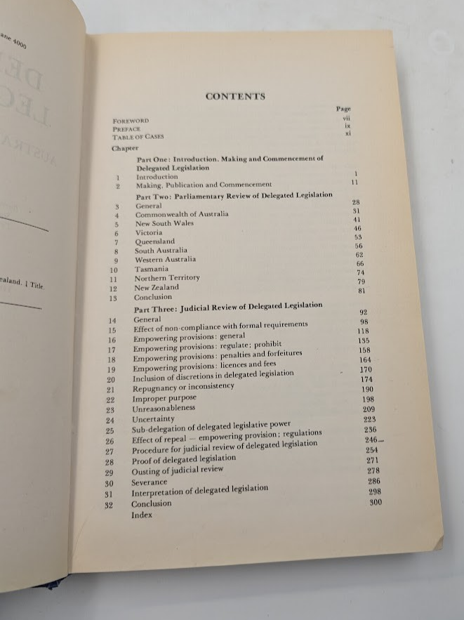 Delegated Legislation Australia New Zealand Dennis Pearce HC 1977