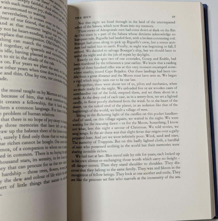 Wind Sand and Stars Saint Exupery 1990 Memoir Travel Folio Society Hardcover