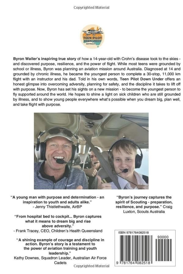 Teen Pilot Down Under Byron JL Waller  Aviation Memoir Australia Flight