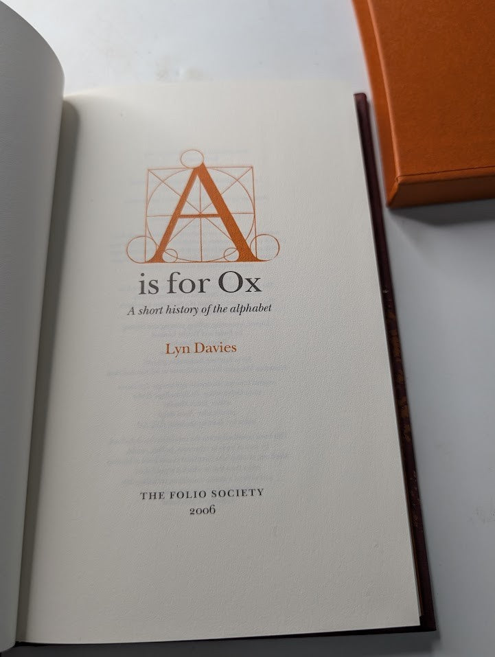 A Is for Ox Lyn Davies Folio Society HC 2006 Language Words History Dictionary