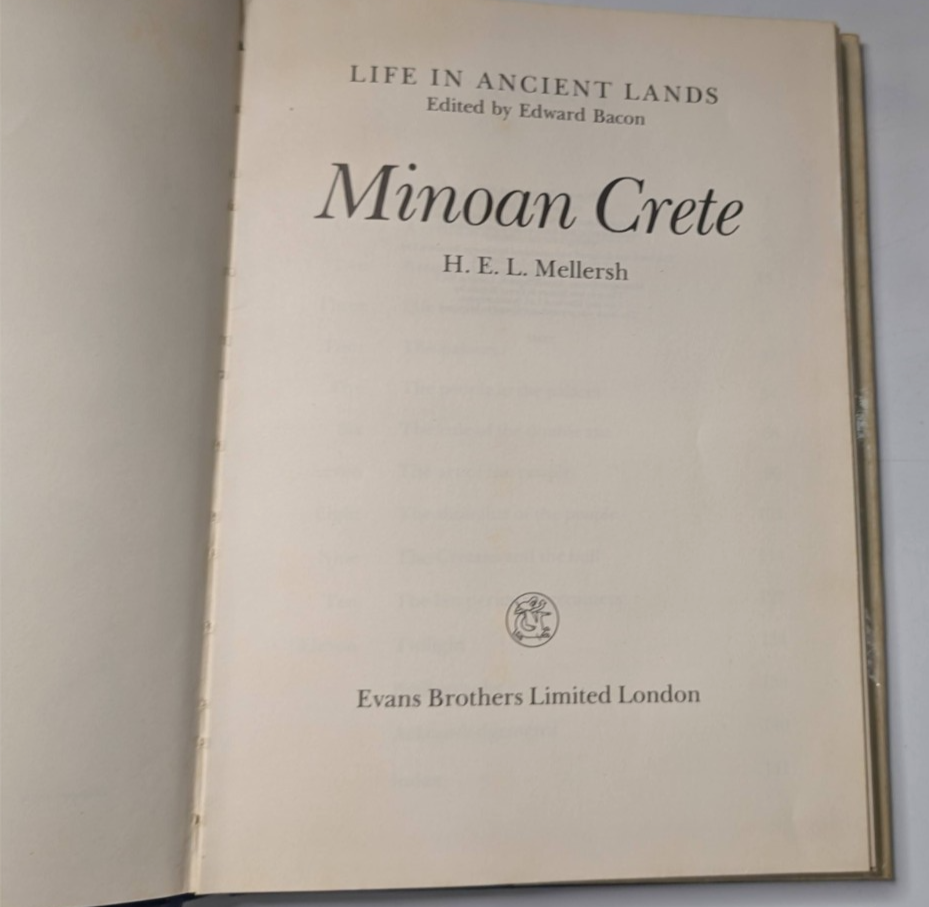 Minoan Crete by H E Mellersh Hardcover Archaeology