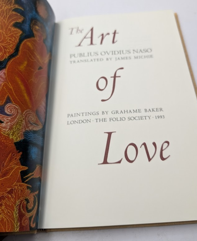 The Art of Love Ovid James Michie Translation Folio Society Classic HC 1993