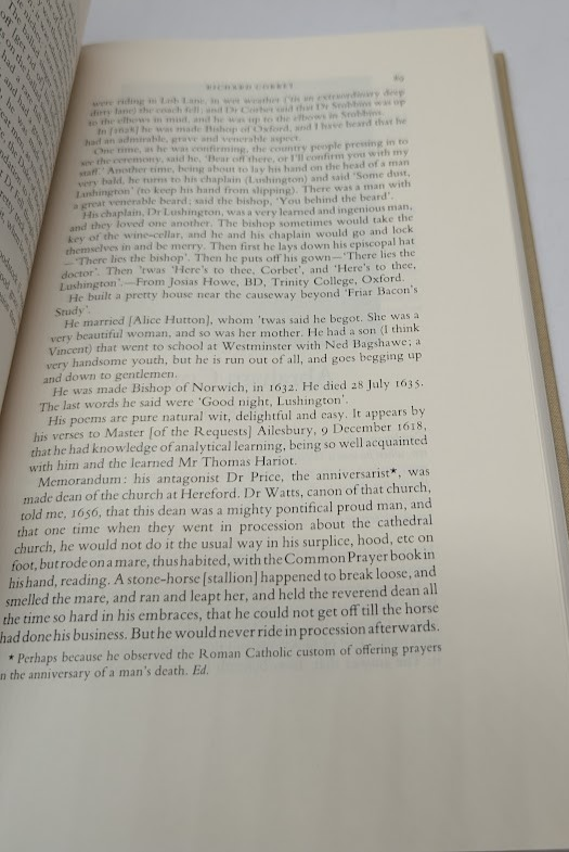 Brief Lives John Aubrey Folio Society -  British History